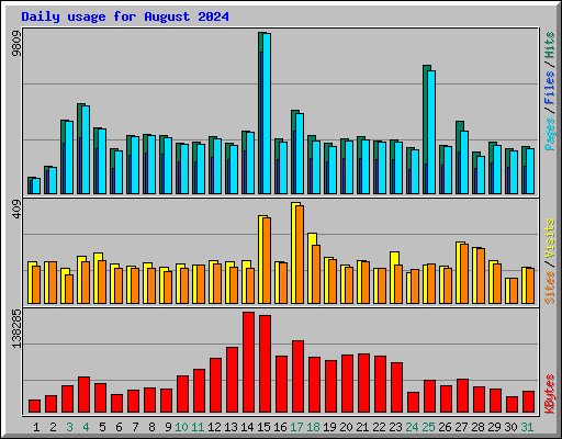 Daily usage for August 2024