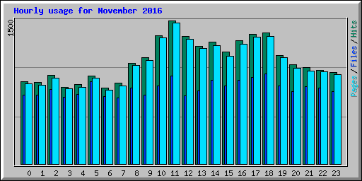Hourly usage for November 2016
