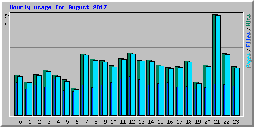 Hourly usage for August 2017