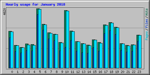 Hourly usage for January 2018