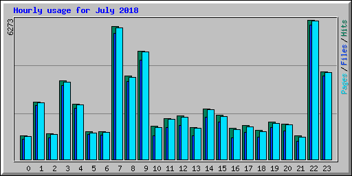 Hourly usage for July 2018