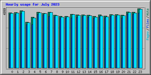 Hourly usage for July 2023