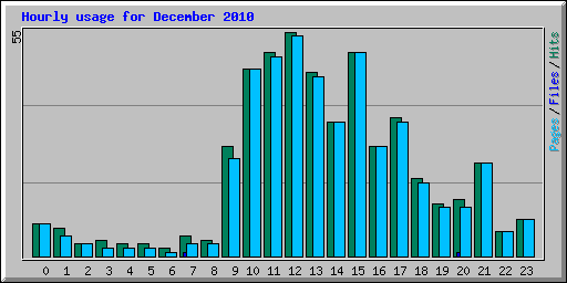 Hourly usage for December 2010