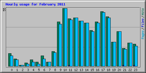 Hourly usage for February 2011