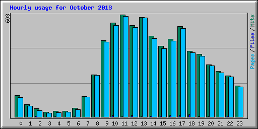 Hourly usage for October 2013