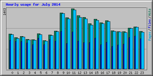 Hourly usage for July 2014