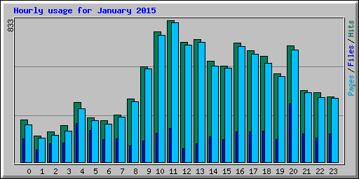 Hourly usage for January 2015