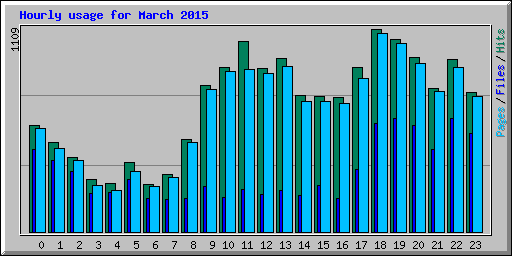 Hourly usage for March 2015