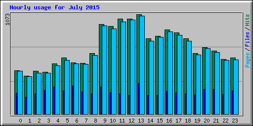 Hourly usage for July 2015