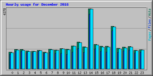 Hourly usage for December 2016