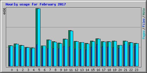 Hourly usage for February 2017