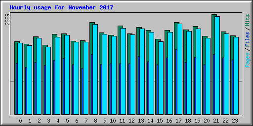 Hourly usage for November 2017