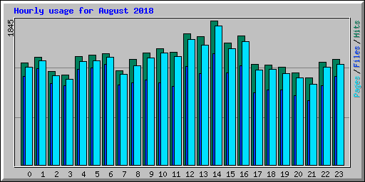 Hourly usage for August 2018