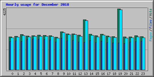 Hourly usage for December 2018