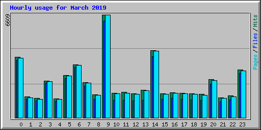 Hourly usage for March 2019