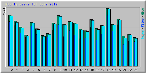 Hourly usage for June 2019