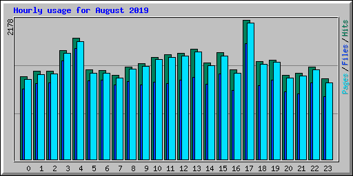 Hourly usage for August 2019