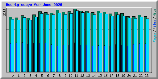 Hourly usage for June 2020