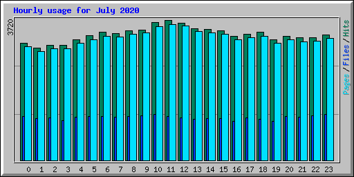 Hourly usage for July 2020