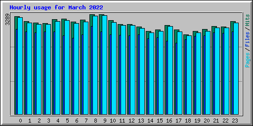 Hourly usage for March 2022