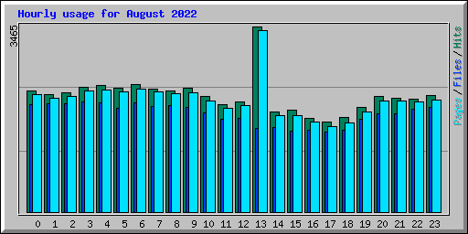 Hourly usage for August 2022