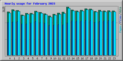 Hourly usage for February 2023