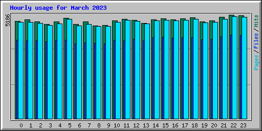 Hourly usage for March 2023